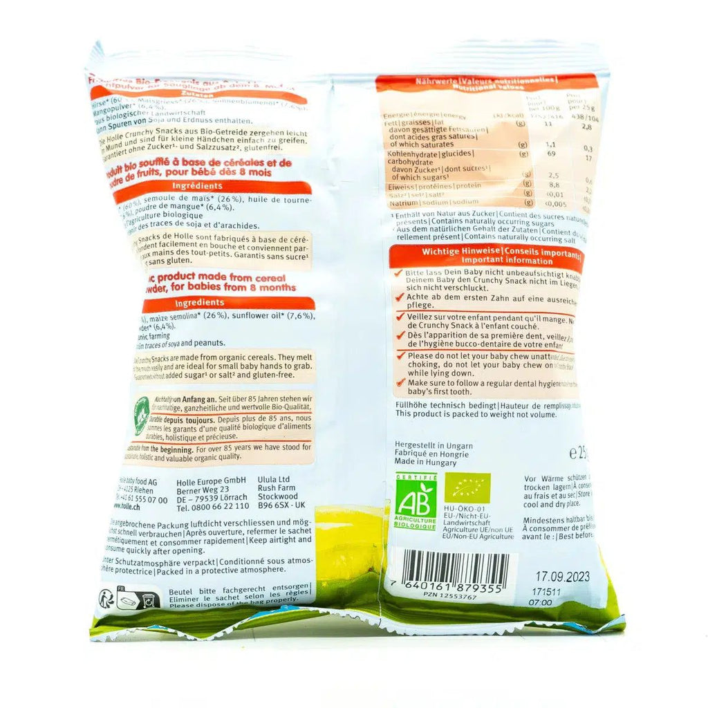 Holle Snack - Mango & Millet Crunchy Baby Puffs (8+ Months) | Ingredients