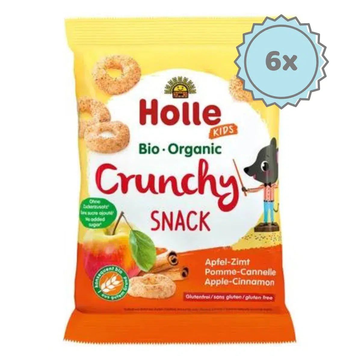Holle Snack - Organic Apple-Cinnamon Crunchy Baby Puffs (3+ Years), - 6 Packs | Organic's Best Shop