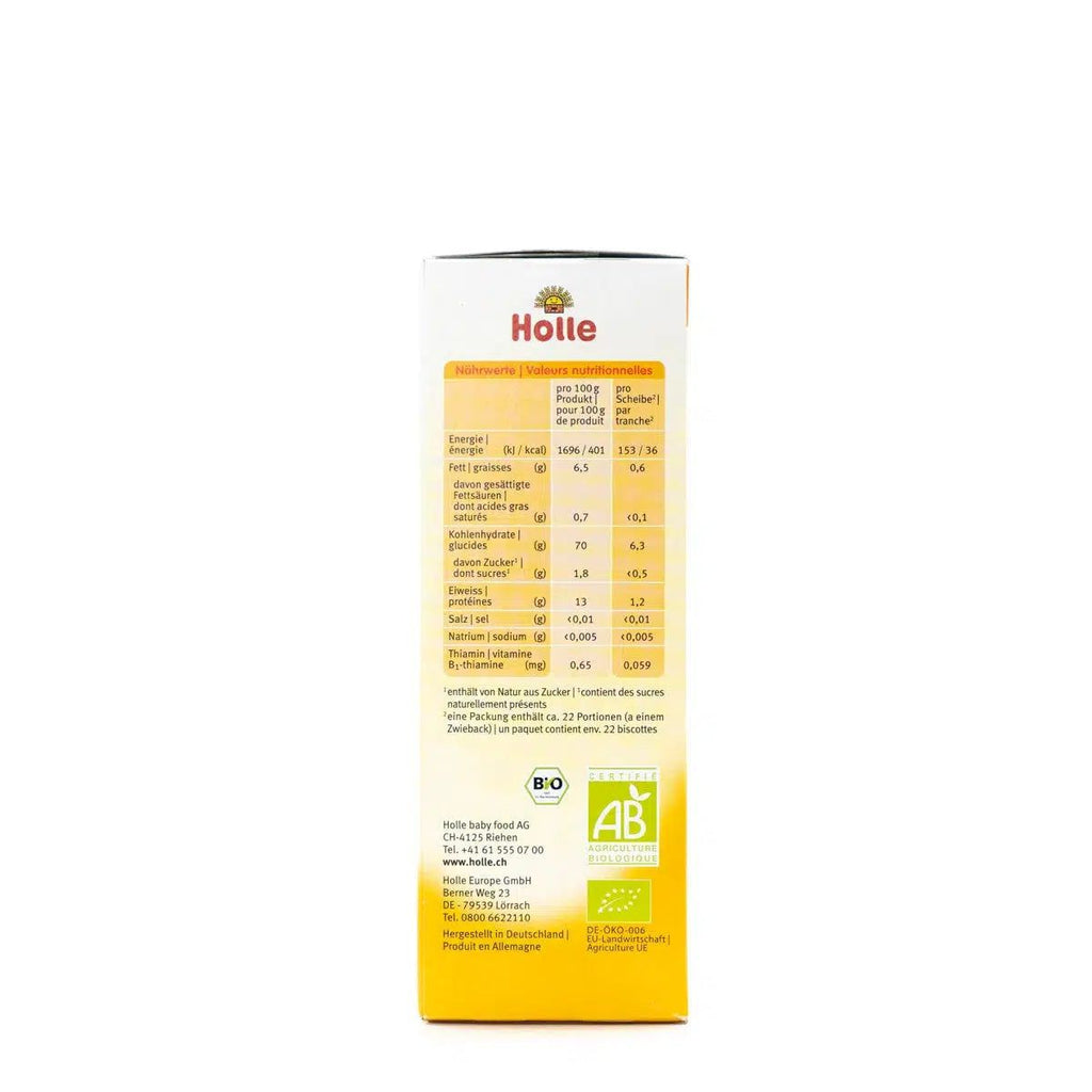 Holle Snack - Spelt Baby Rusks (6+ Months) | Organic's Best Shop | |Nutrition facts 