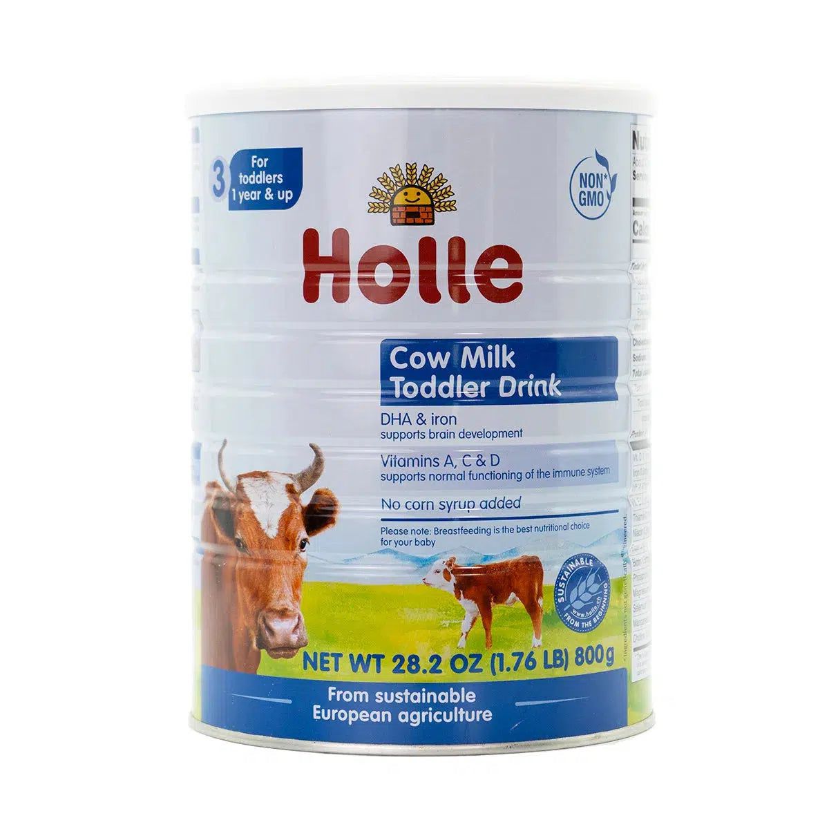 Holle Toddler (12+ Months) Cow Milk Formula: USA Version (800g) | Organic Baby Formula | Nutrition Facts 
