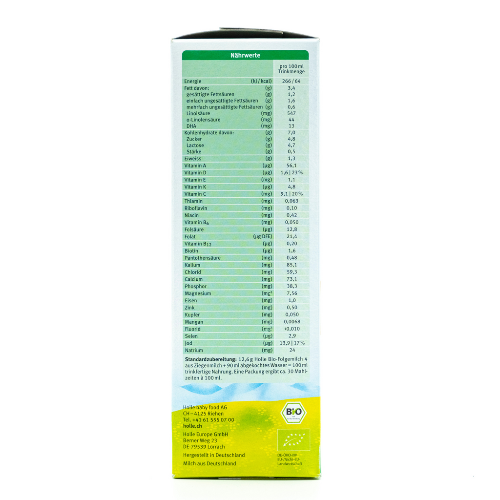Holle Goat Stage 4 (12+ Months) Milk Formula | Nutrition Facts