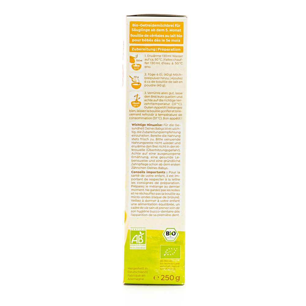 Holle Organic Milk Cereal with Millet (5+ Months) - 250g