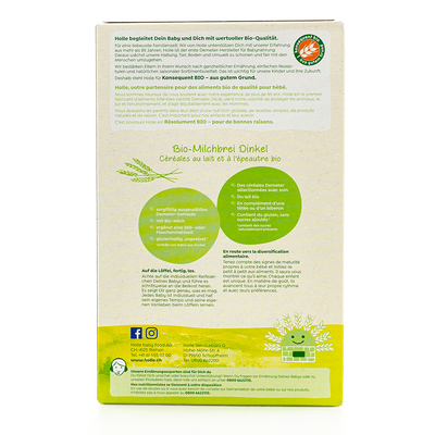 Holle Organic Milk Cereal with Spelt (5+ Months) - 250g
