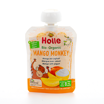 Holle Mango Monkey: Mango & Yogurt (8+ Months) | Organic Baby Pouch
