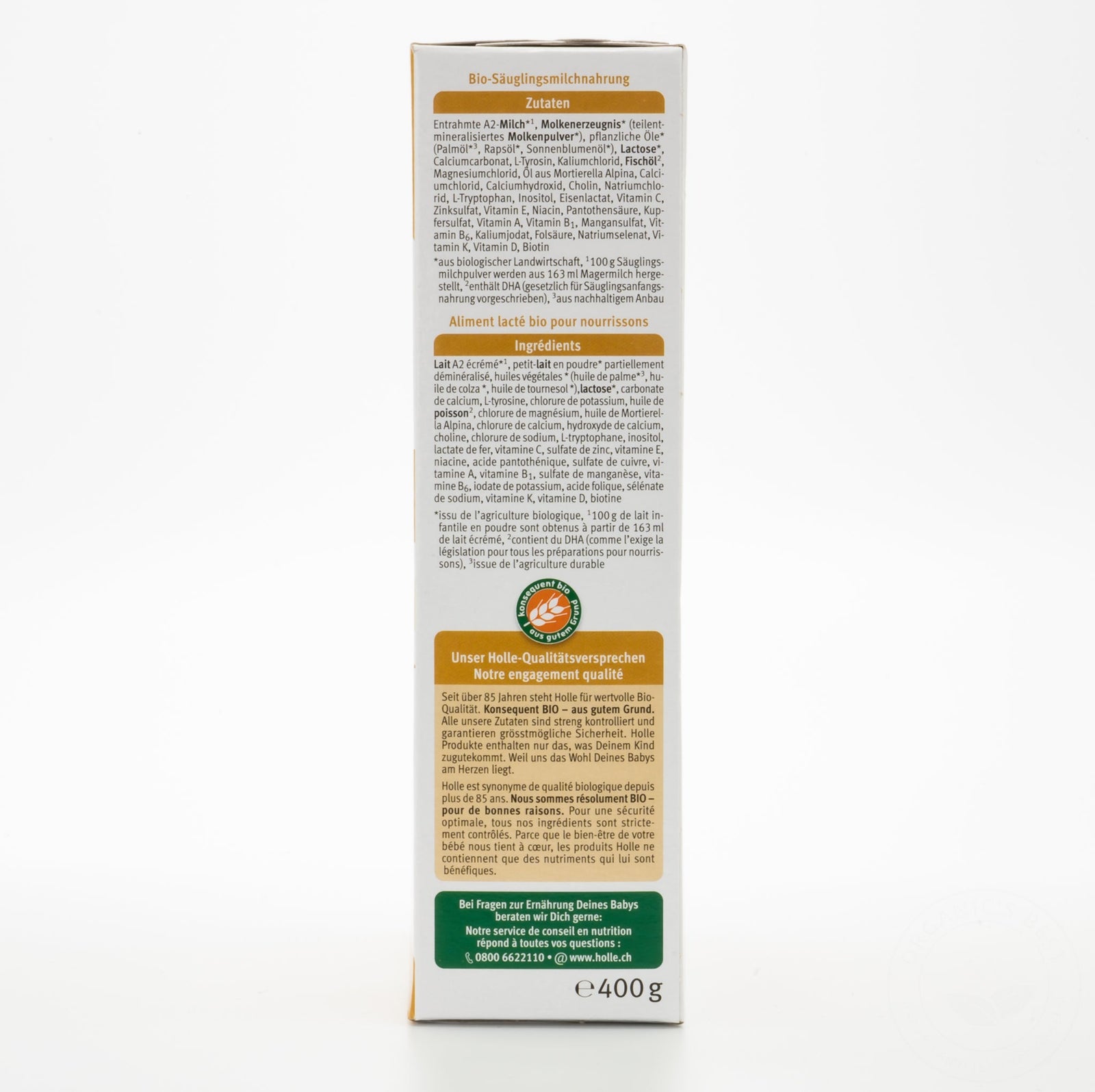 Holle A2 Stage 1 Formula (400g) - 24 Boxes