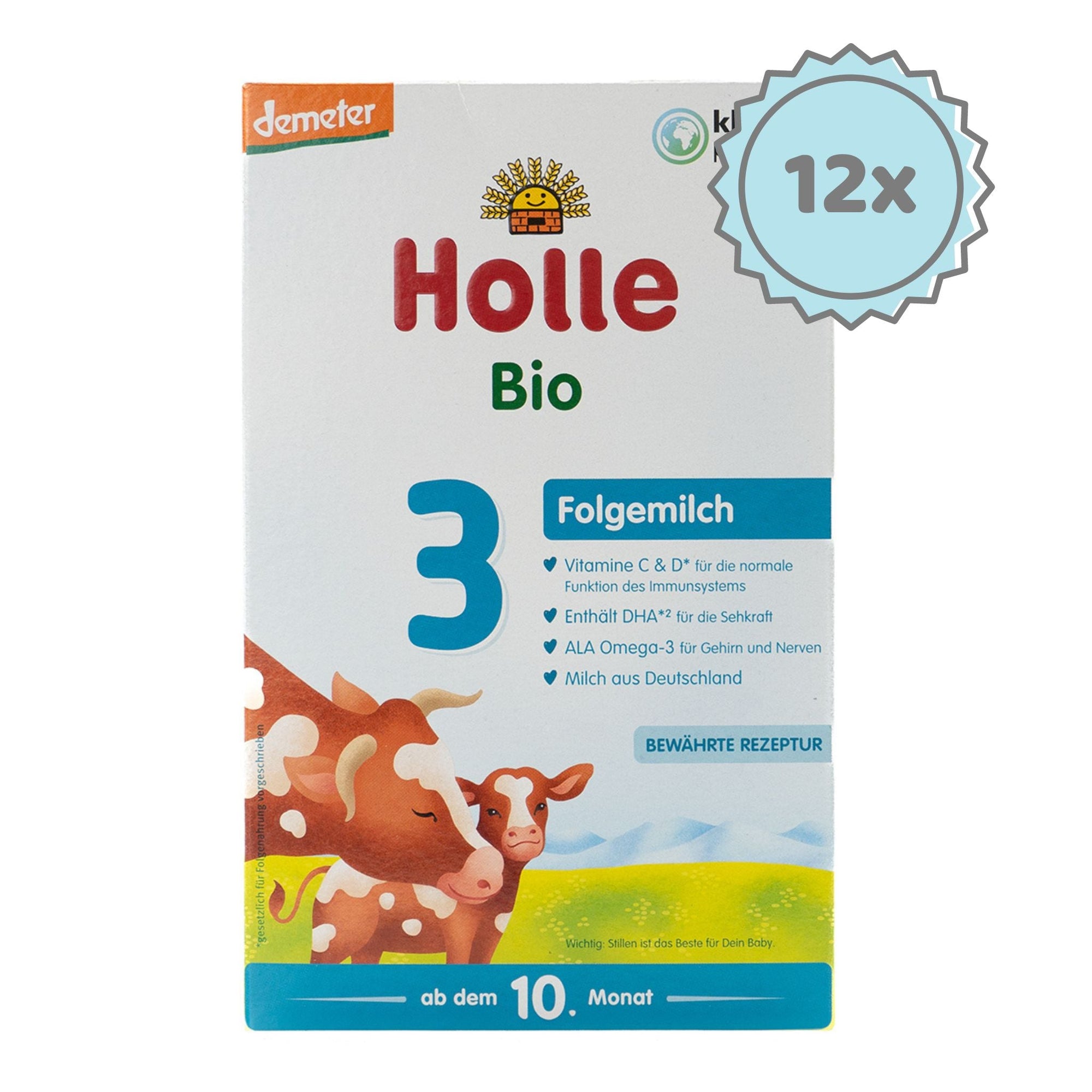 Holle Stage 3 (10-12 Months) |  European Organic Baby Formula | 12 boxes