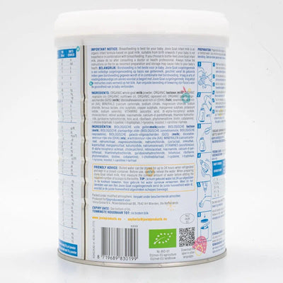 Jovie Stage 1 (0-6 Months) Organic Goat Milk Formula Ingredients