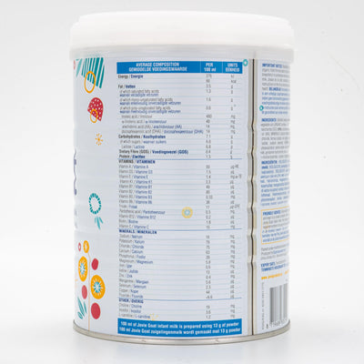 Jovie Stage 1 (0-6 Months) Organic Goat Milk Formula | Nutrition Facts