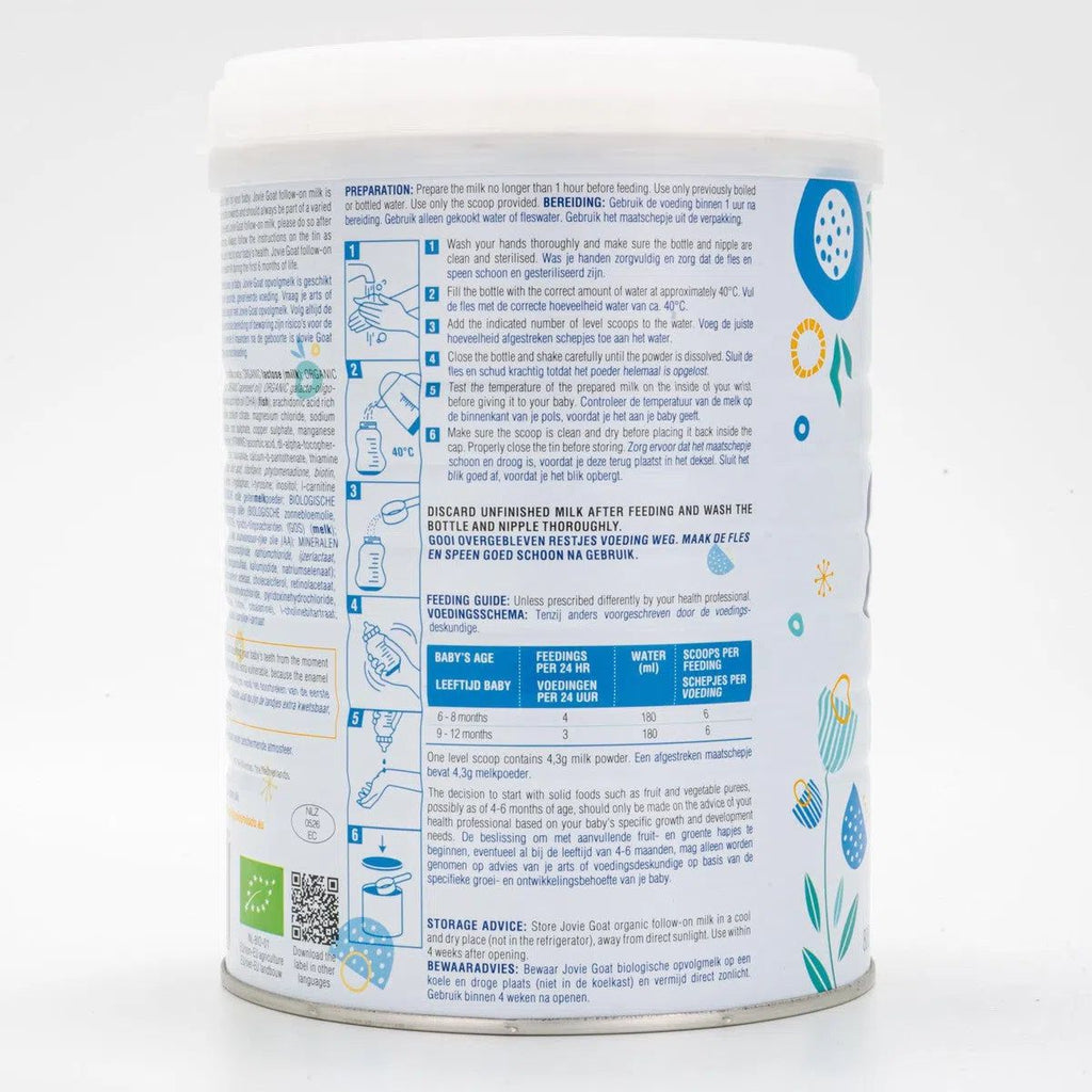 Jovie Stage 2 (6-12 Months) Organic Goat Milk Formula | Baby Formula Preparation Instruction