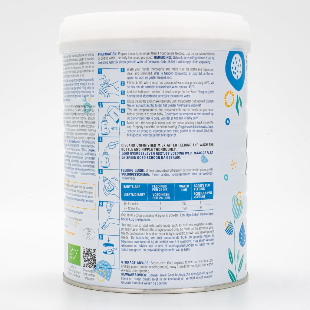 Jovie Stage 2 (6-12 Months) Organic Goat Milk Formula | Baby Formula Preparation Instruction