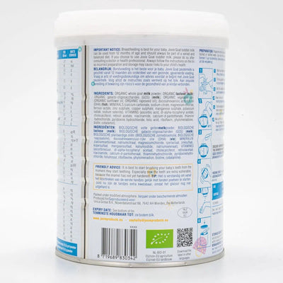 Jovie Stage 3 (12+ Months) Organic Goat Milk Toddler Formula Ingredients
