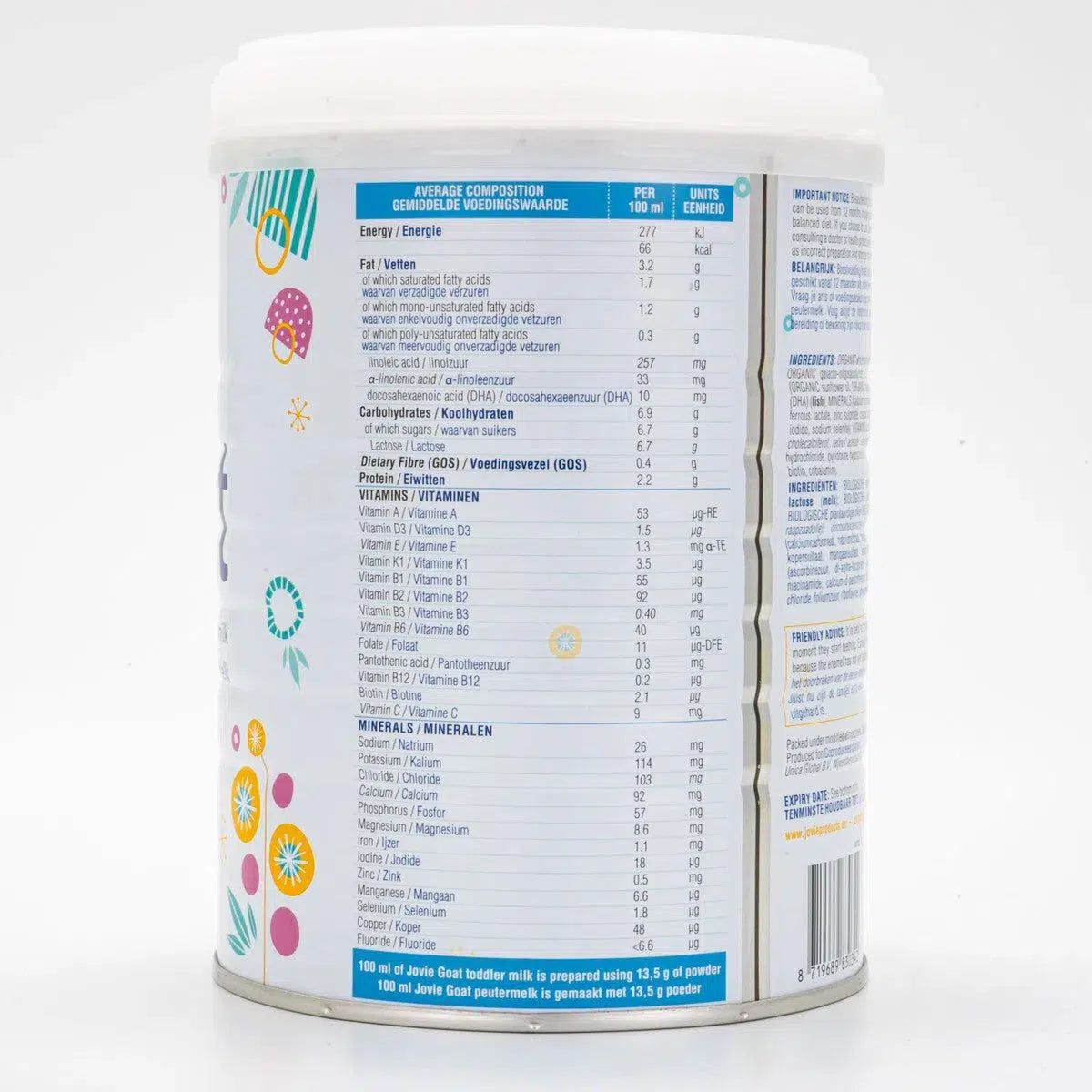 Jovie Stage 3 Organic Goat Milk Formula (800g) - 6 Cans