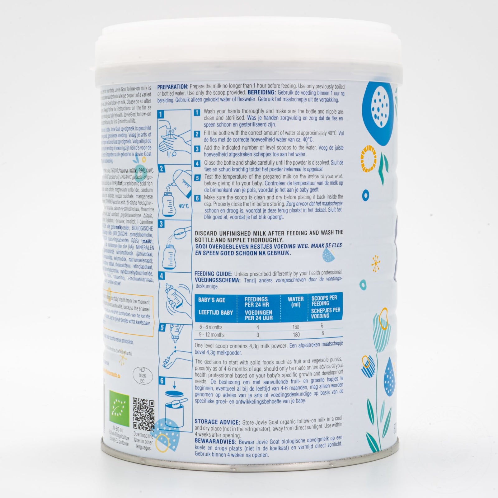 Jovie Stage 2 Organic Goat Milk Formula (800g) - 18 Cans