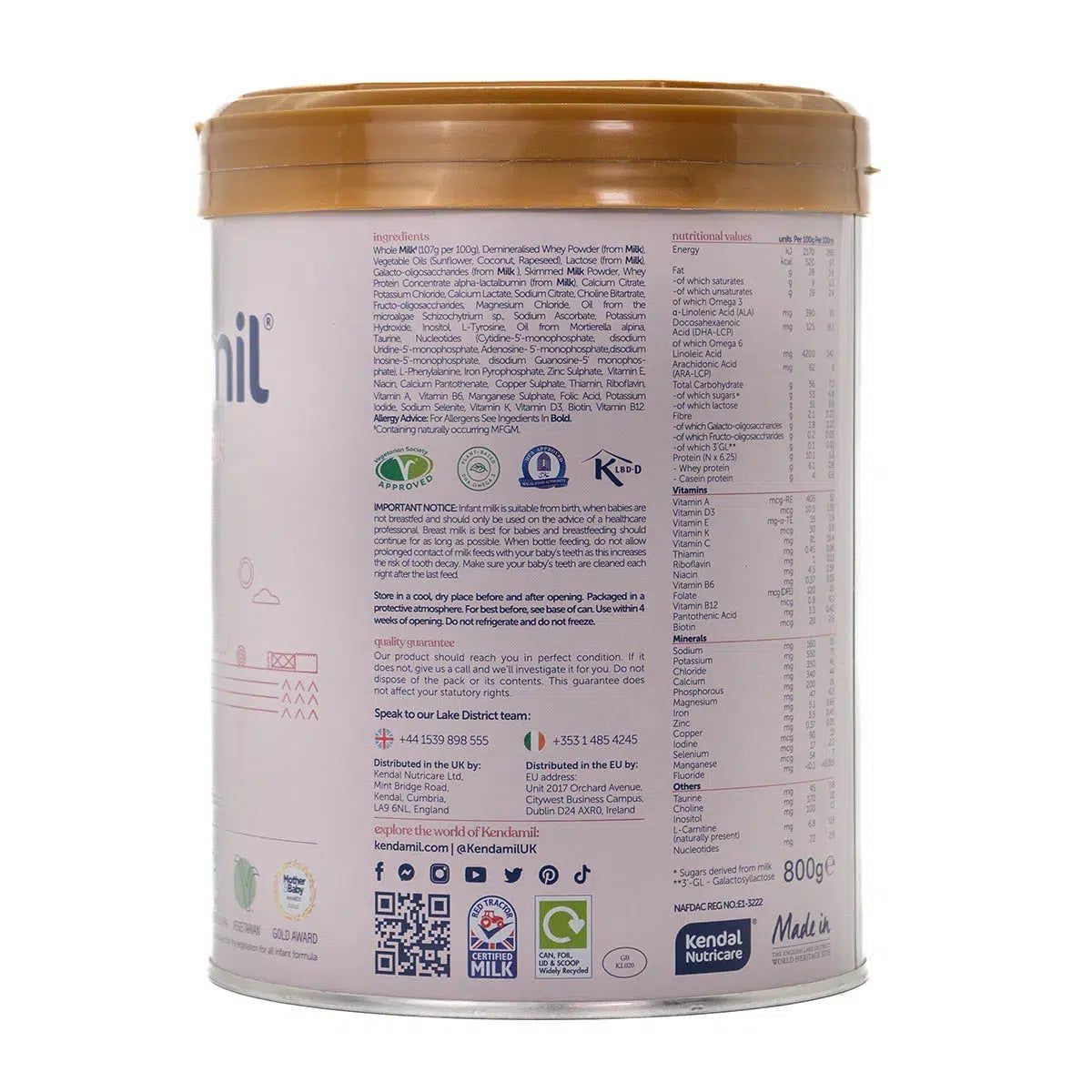 Kendamil Classic First Infant Milk Formula Stage 1 | Organic European Baby Formula | Information