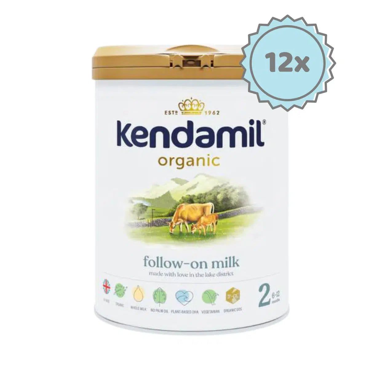 Kendamil Stage 2 (6-12 Months) Organic Milk Formula (800g) - 12 cans