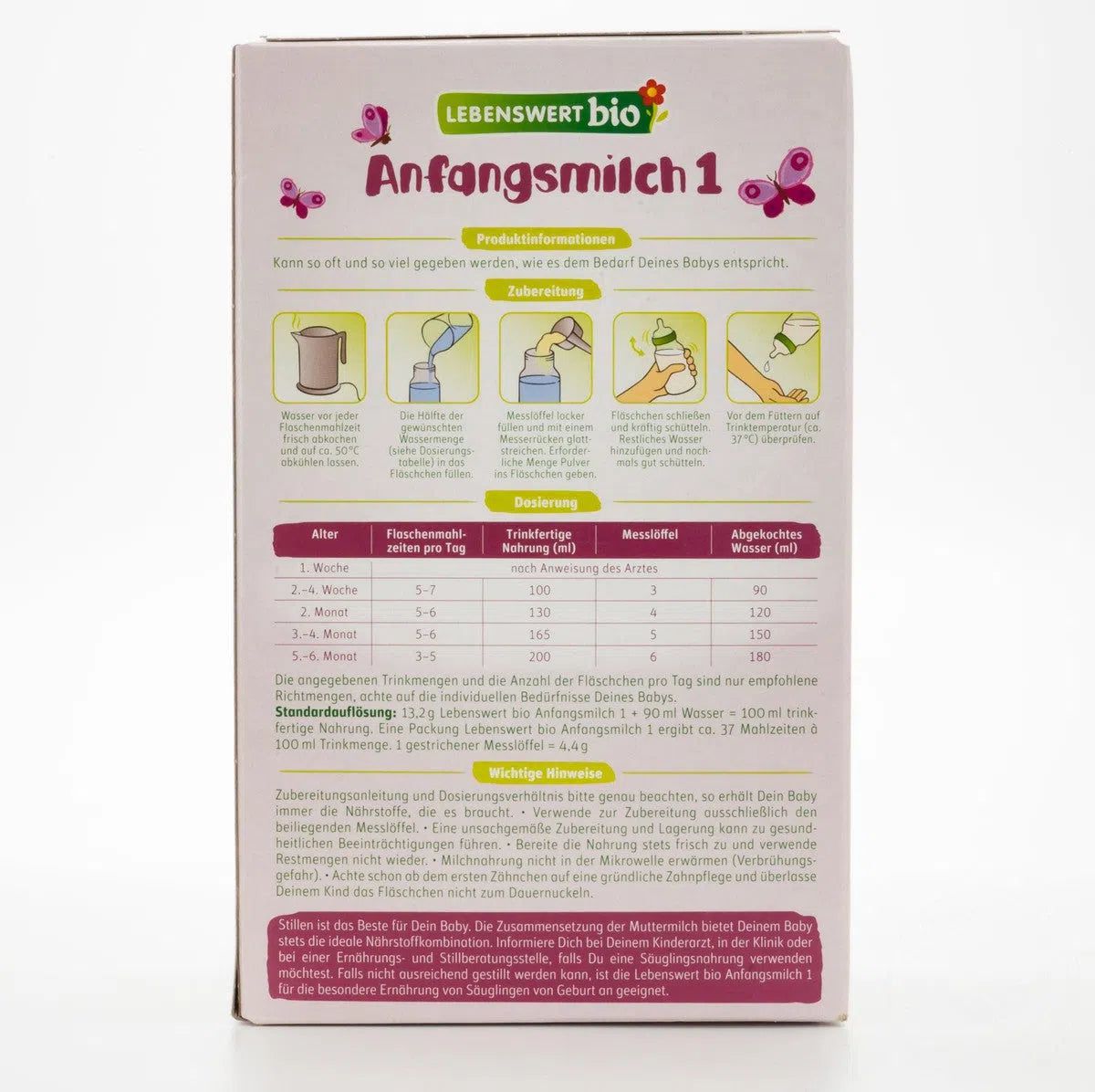 Lebenswert Bio Stage 1 (0-6 Months) Infant Formula | Baby Formula Preparation Instruction