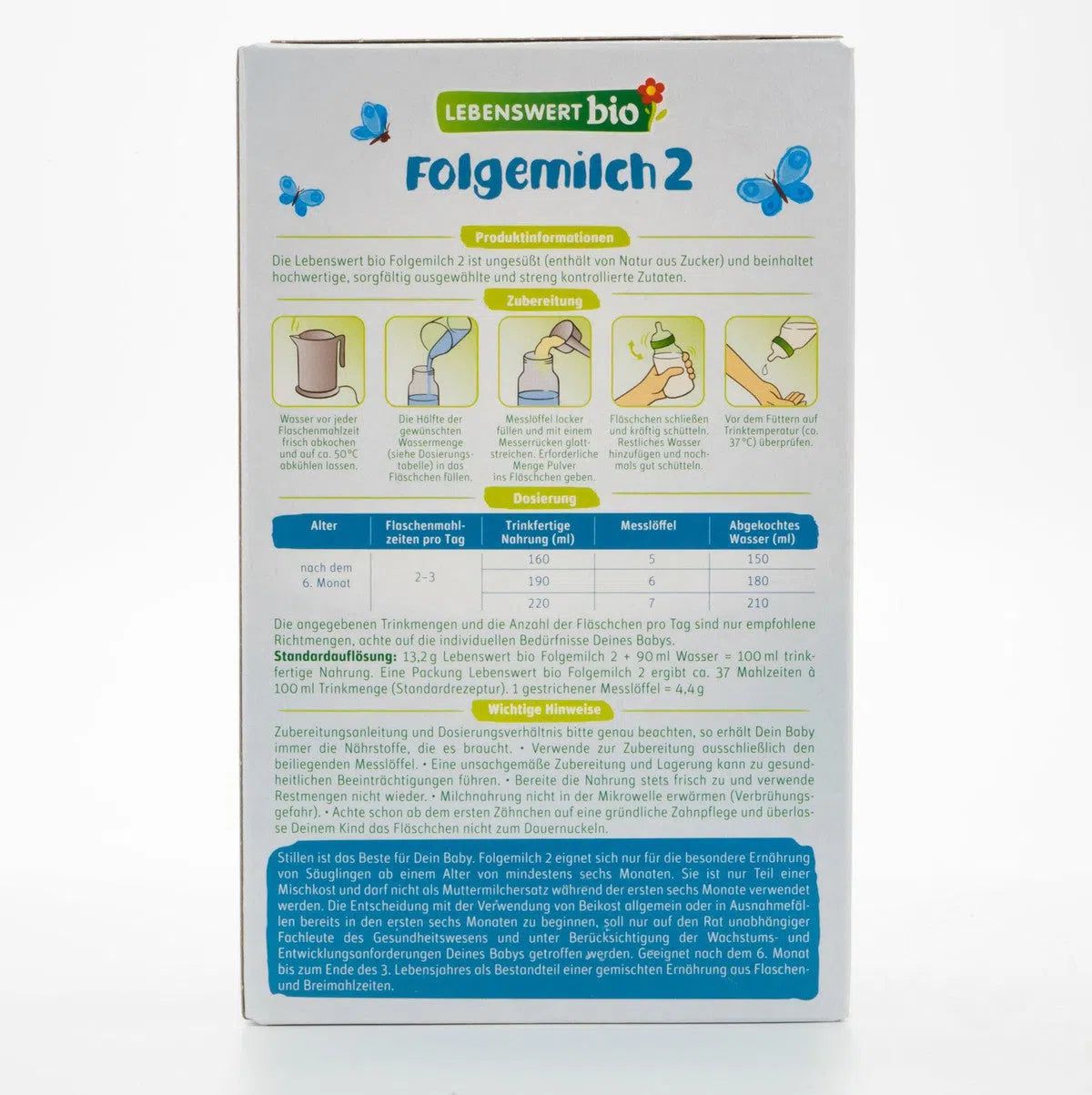 Lebenswert Bio Stage 2 (6-12 Months) Organic Formula | Baby Formula Preparation Instruction