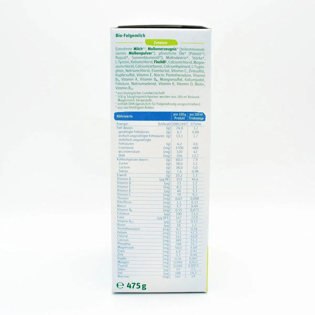Nutrition Facts: Lebenswert Stage 3 Baby Milk Formula