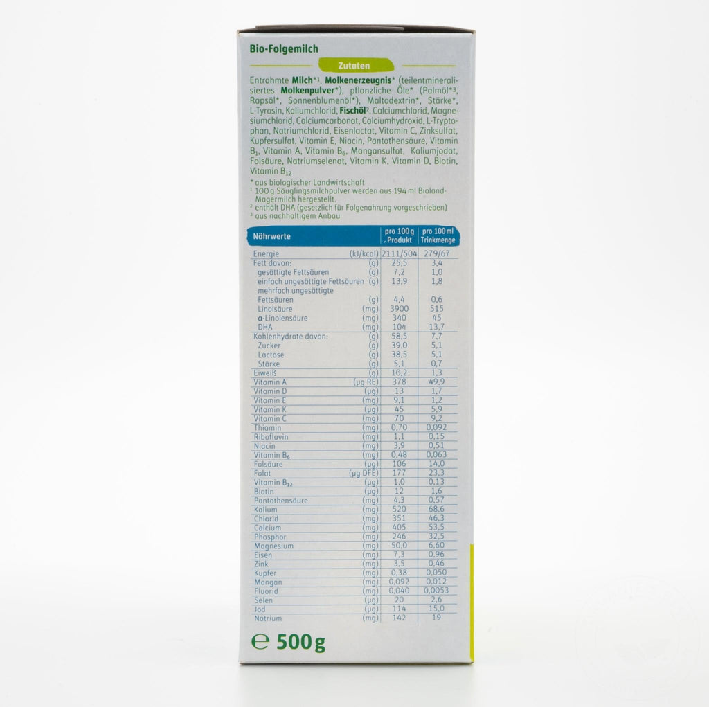 Lebenswert Bio Stage 2 (6-12 Months) Organic Formula | Nutrition Facts