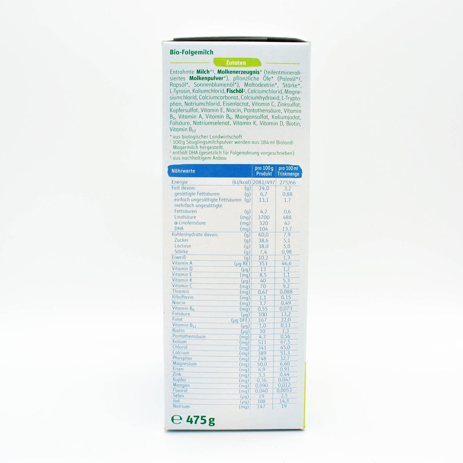Nutrition Facts: Lebenswert Stage 3 Baby Milk Formula