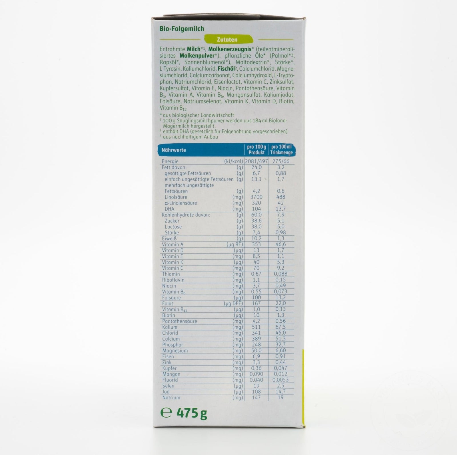 Lebenswert Bio Stage 3 (10+ Months) Organic Formula | Nutrition Facts