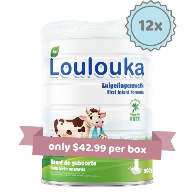 Loulouka Stage 1 Organic Baby Milk Formula (900g) - 12 Boxes