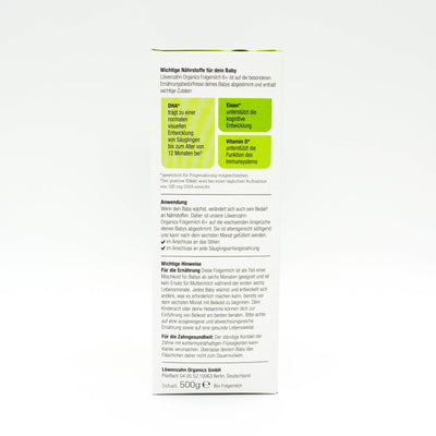 Löwenzahn Organics Stage 2 (6-12 Months) Formula Ingredients