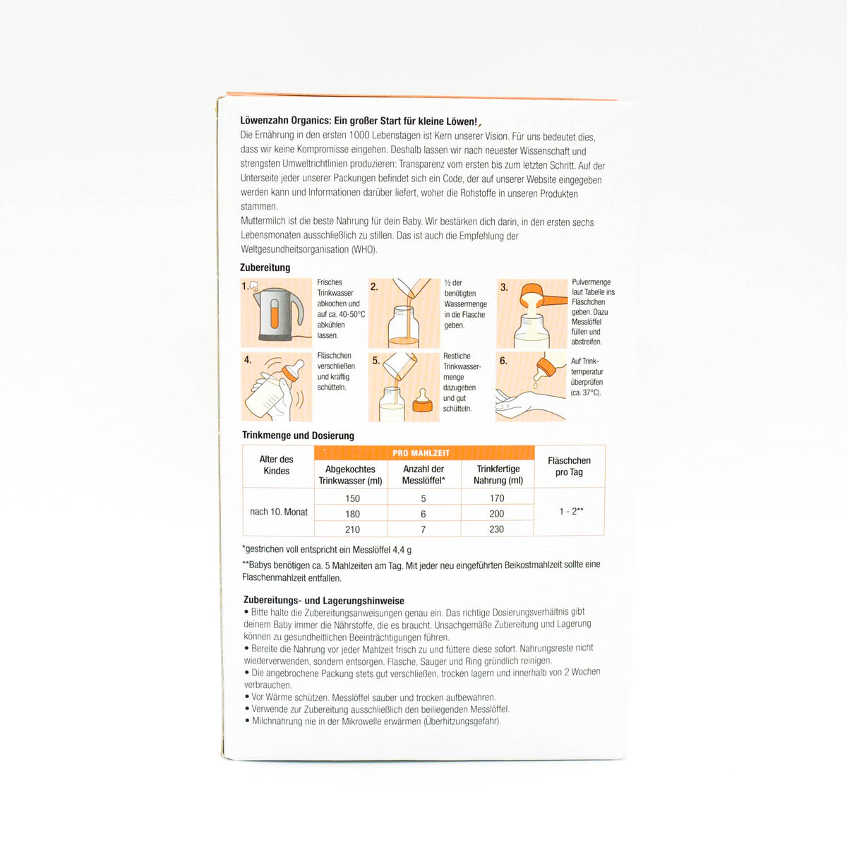 Löwenzahn Organics Stage 3 (10+ Months) Formula | Baby Formula Preparation Instruction