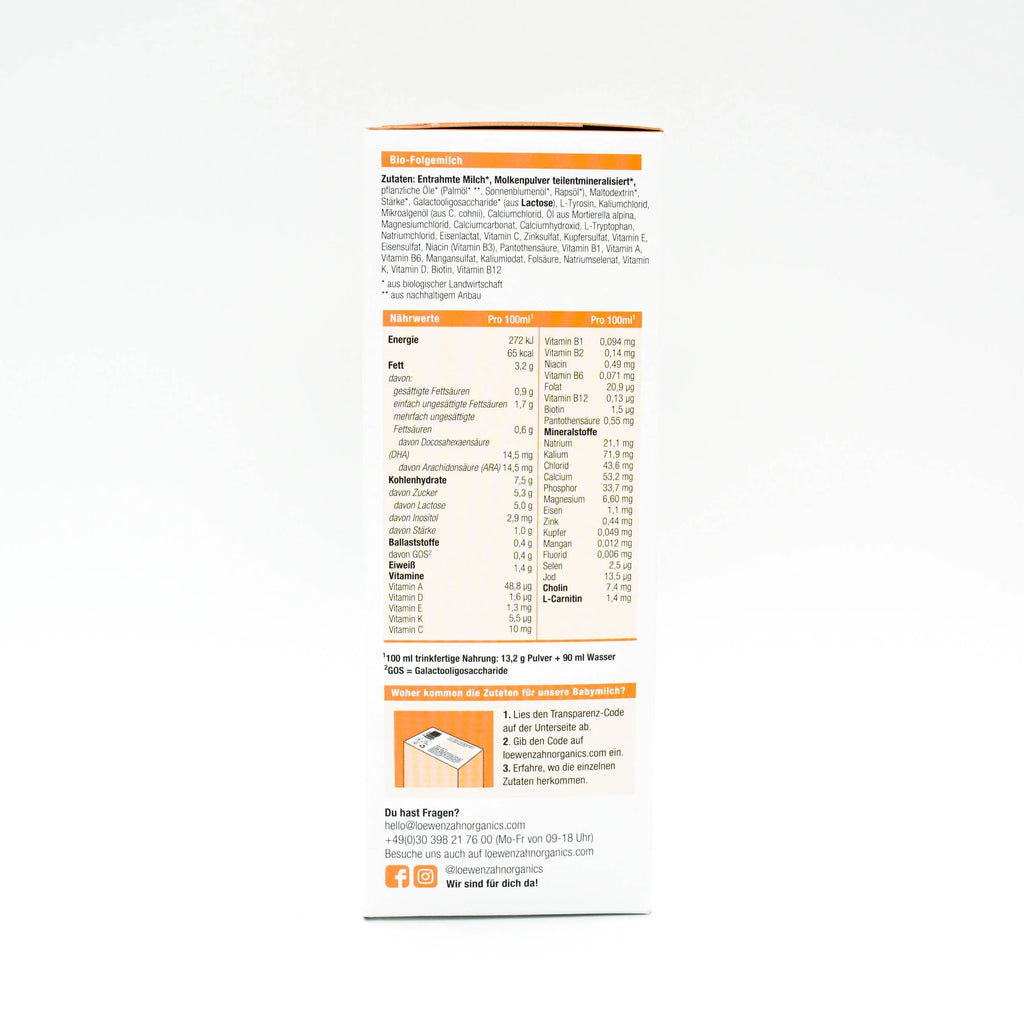 Löwenzahn Organics Stage 3 (10+ Months) Formula | Nutrition Facts