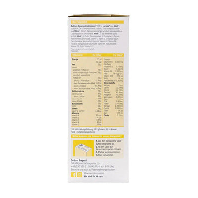 Löwenzahn Organics Goat Stage 2  | European Follow-On Baby Formula | Nutritional facts 