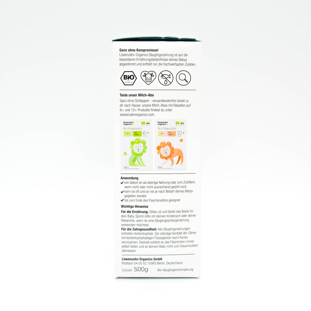 Nutrition Facts: Löwenzahn Infant Formula (Stage Pre)