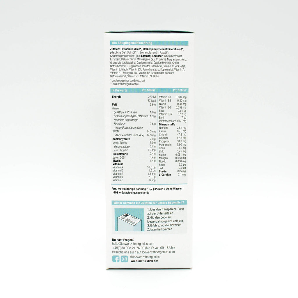 Löwenzahn Organics Stage Pre Infant Formula (500g) - 6 Boxes