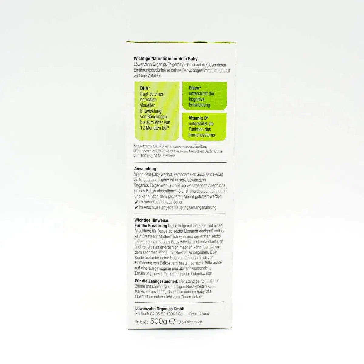 Löwenzahn Organics Stage 2 (6-12 Months) Formula Ingredients