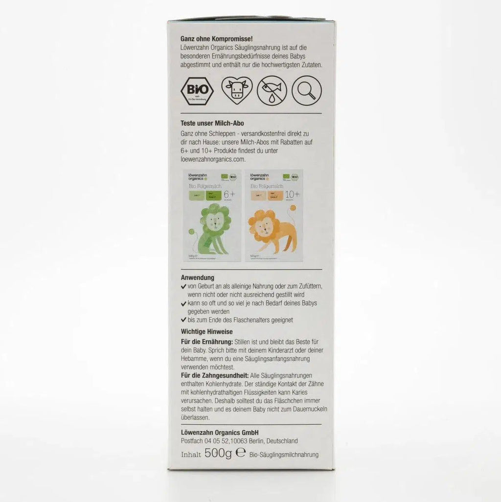 Löwenzahn Organics Stage Pre (0-6 Months) Infant Formula Ingredients