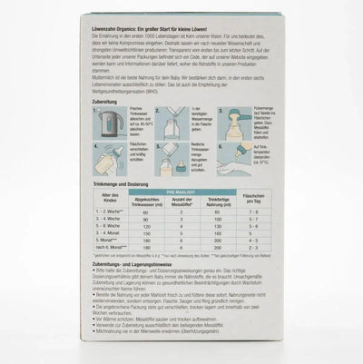 Löwenzahn Organics Stage Pre (0-6 Months) Infant Formula | Baby Formula Preparation Instruction