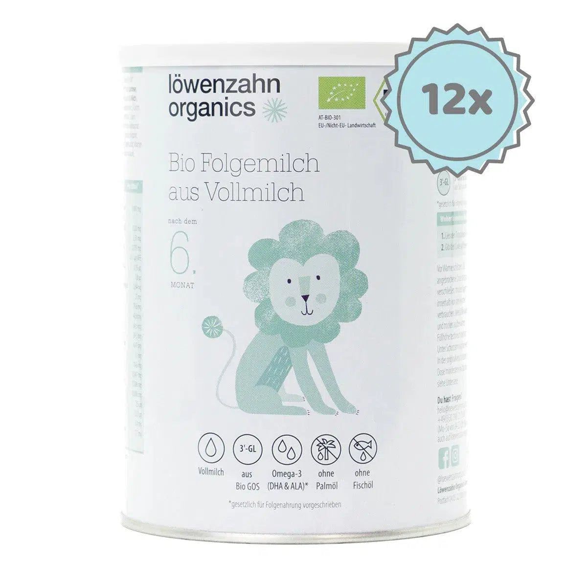 Löwenzahn Whole Cow's Milk Stage 2 | European Follow-On Baby Formula | 12 cans