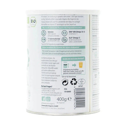 Löwenzahn Whole Cow's Milk Stage 2 | European Follow-On Baby Formula | Ingredients