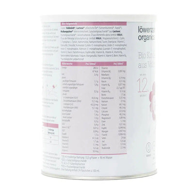 Löwenzahn Whole Cow's Milk Stage 3 | European Toddler Follow-On  Baby Formula | Nutrition facts