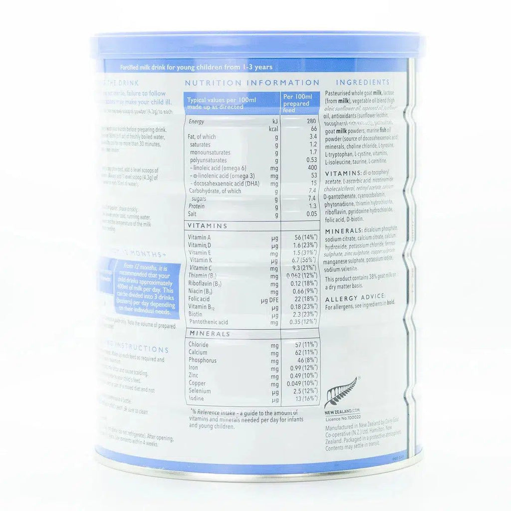 Nannycare Stage 3 (12+ Months) Goat Milk Toddler Formula | Organic European Baby Formula - Nutrition Facts