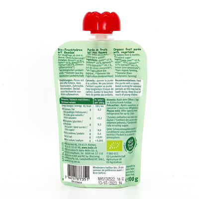 Holle Power Parrot: Pear, Apple & Spinach (6+ Months) - Nutrition facts