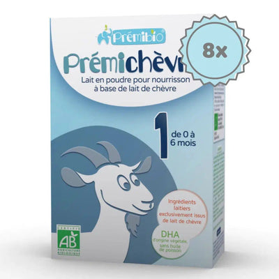 Premibio Organic Premichevre Infant Goat Formula- Stage 1 (0 to 6 months) - (600g) - 8 Boxes