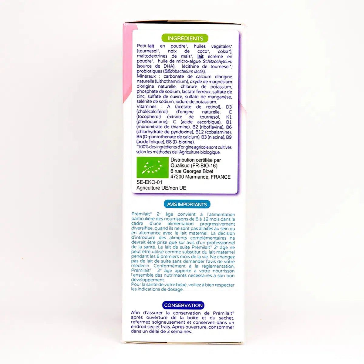 Premibio Organic Premilait Follow-on Cow Formula- Stage 2 (6 to 12 months) - (600g) - 12 Boxes