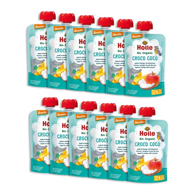 Croco Coco - Apple & Mango with Coconut (100g), from 8 months - 12 Pouches