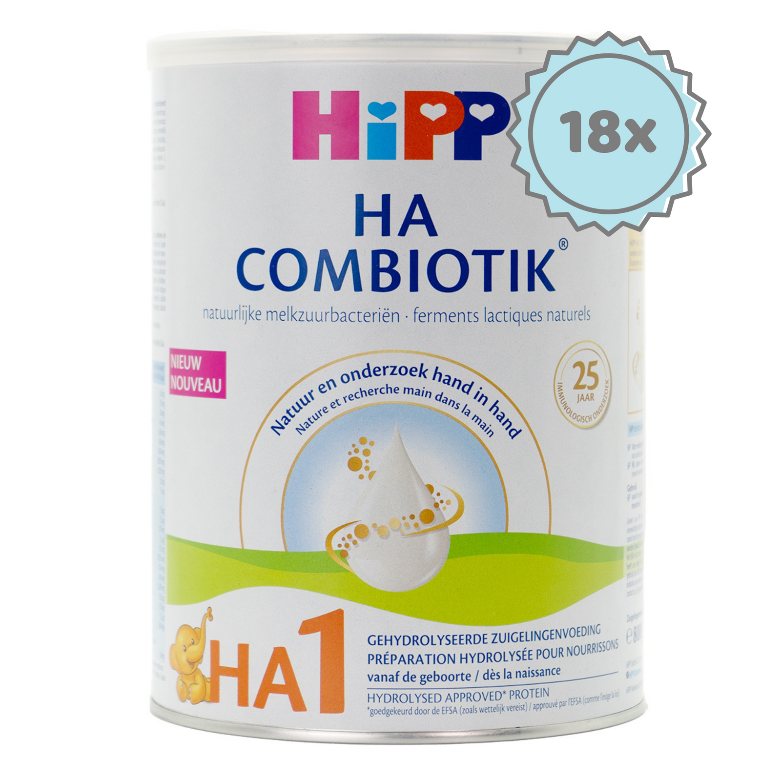 HiPP HA Dutch Stage 1 Hypoallergenic Combiotic Formula (800g) | Organic European Baby Formula | 18 cans