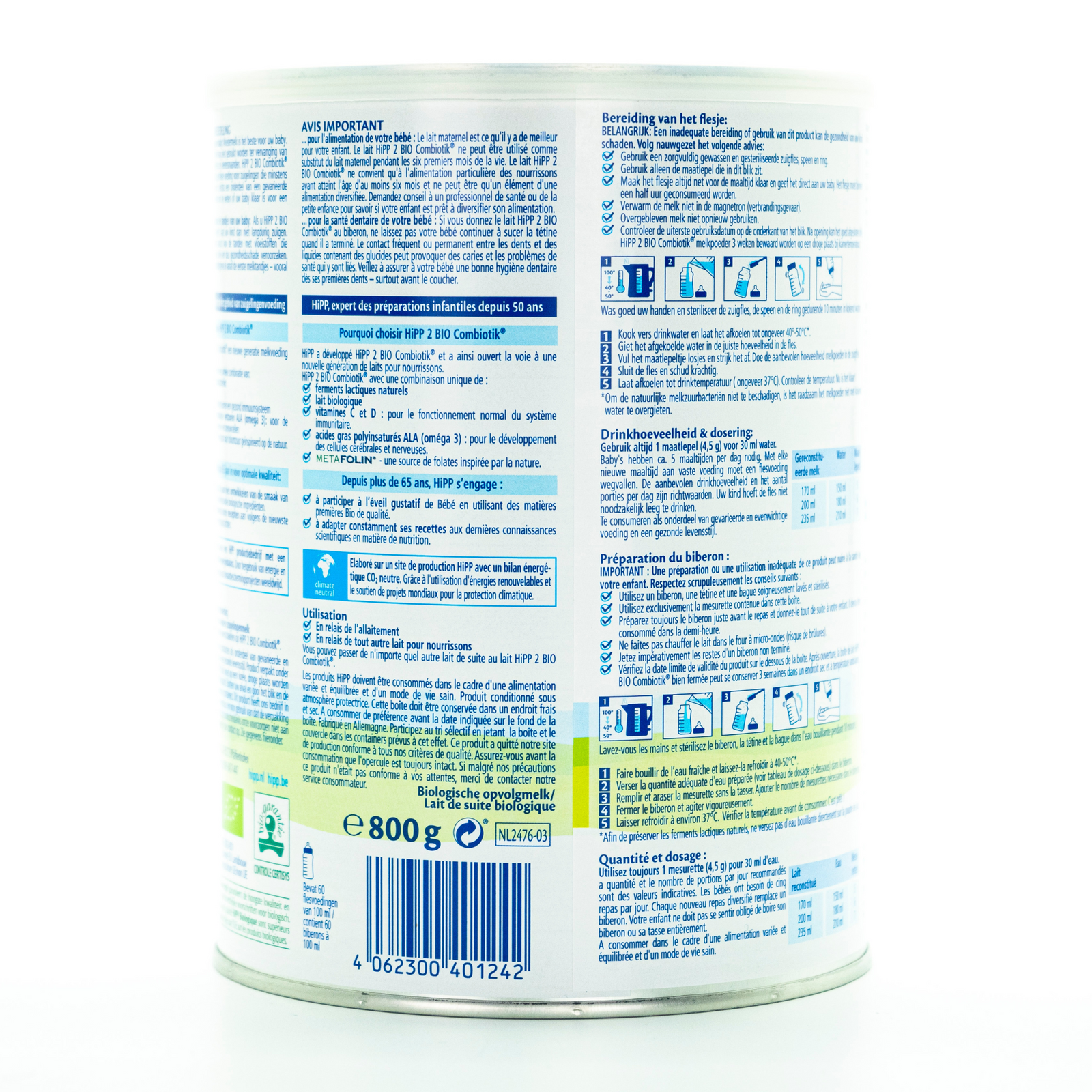 HiPP Dutch Stage 2 Combiotic Baby Formula | Nutrition Facts