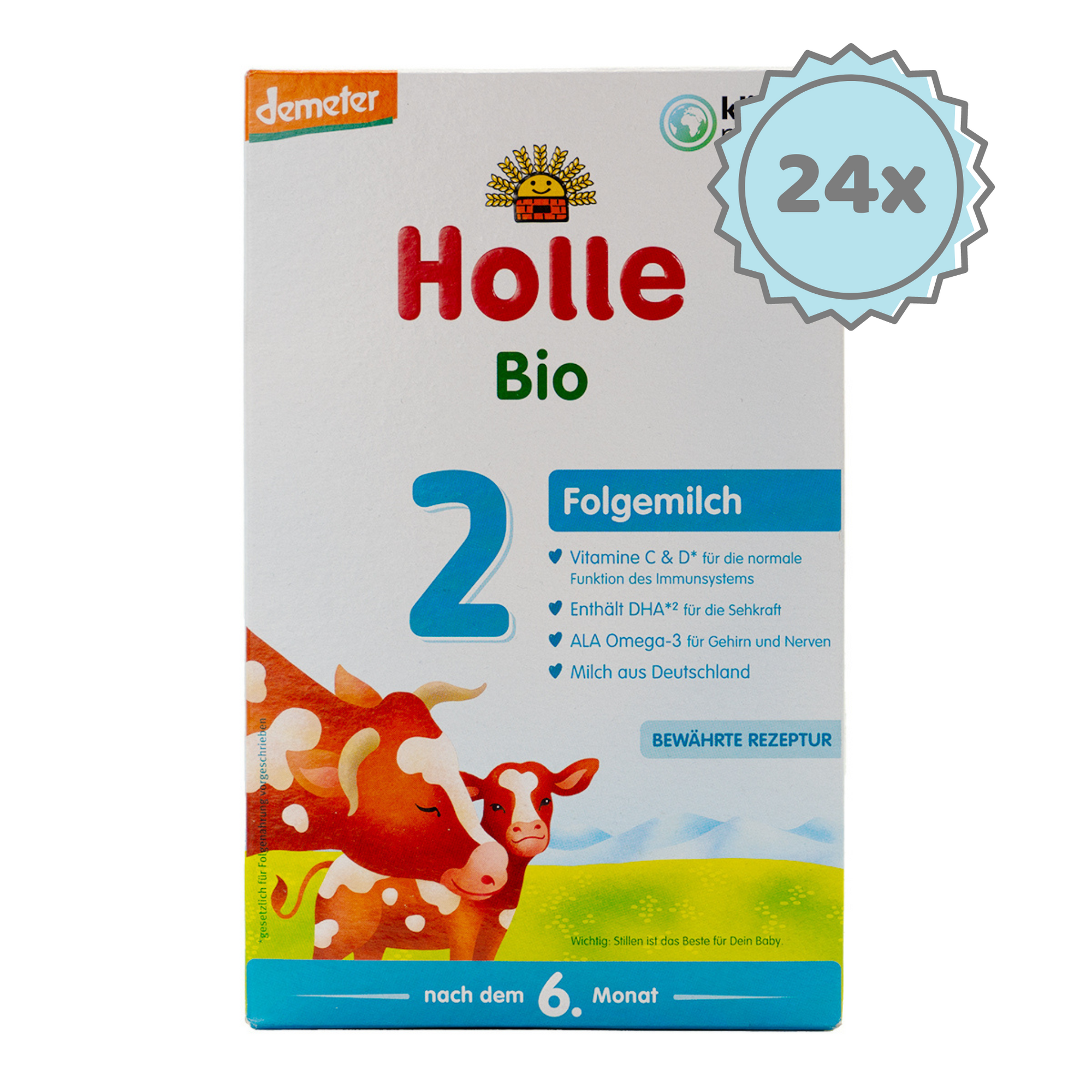 Holle Stage 2 (6-10 Months) Organic Baby Formula | Organic European Baby Formula | 24 boxes