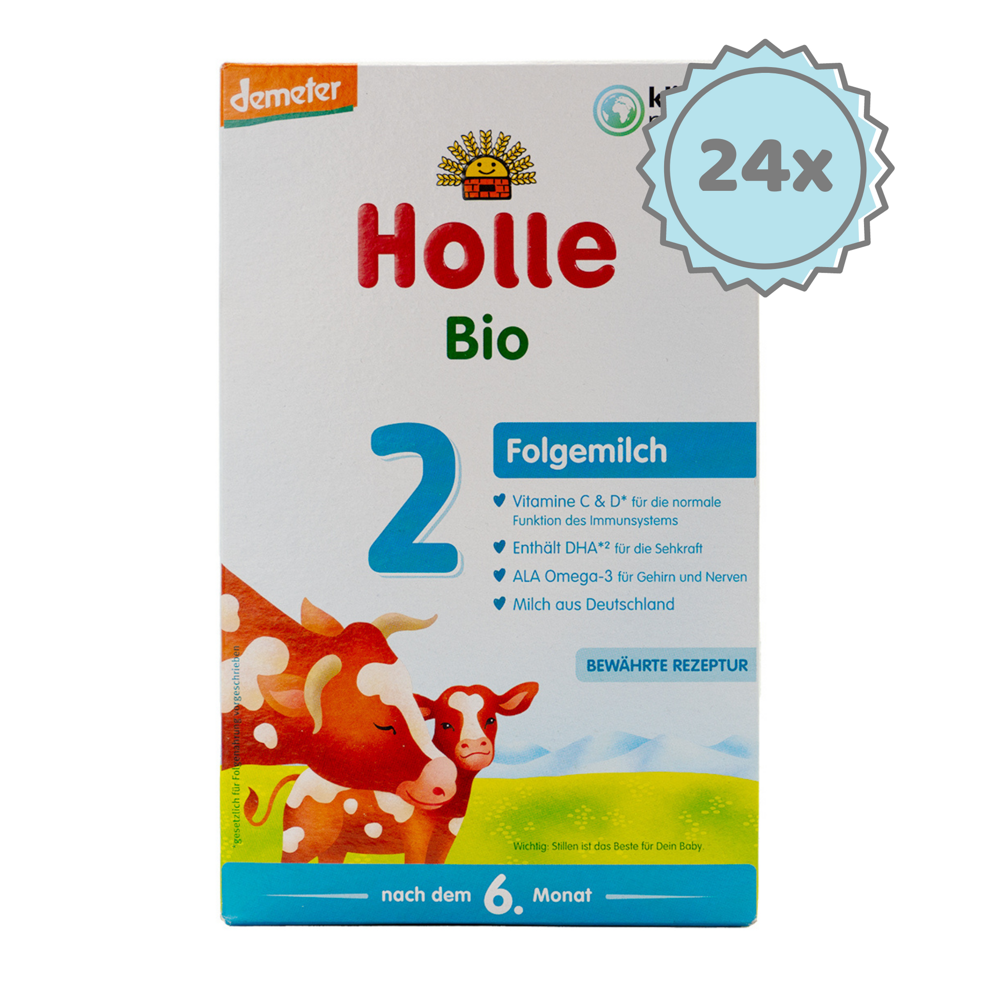 Holle Stage 2 (6-10 Months) Organic Baby Formula | Organic European Baby Formula | 24 boxes 