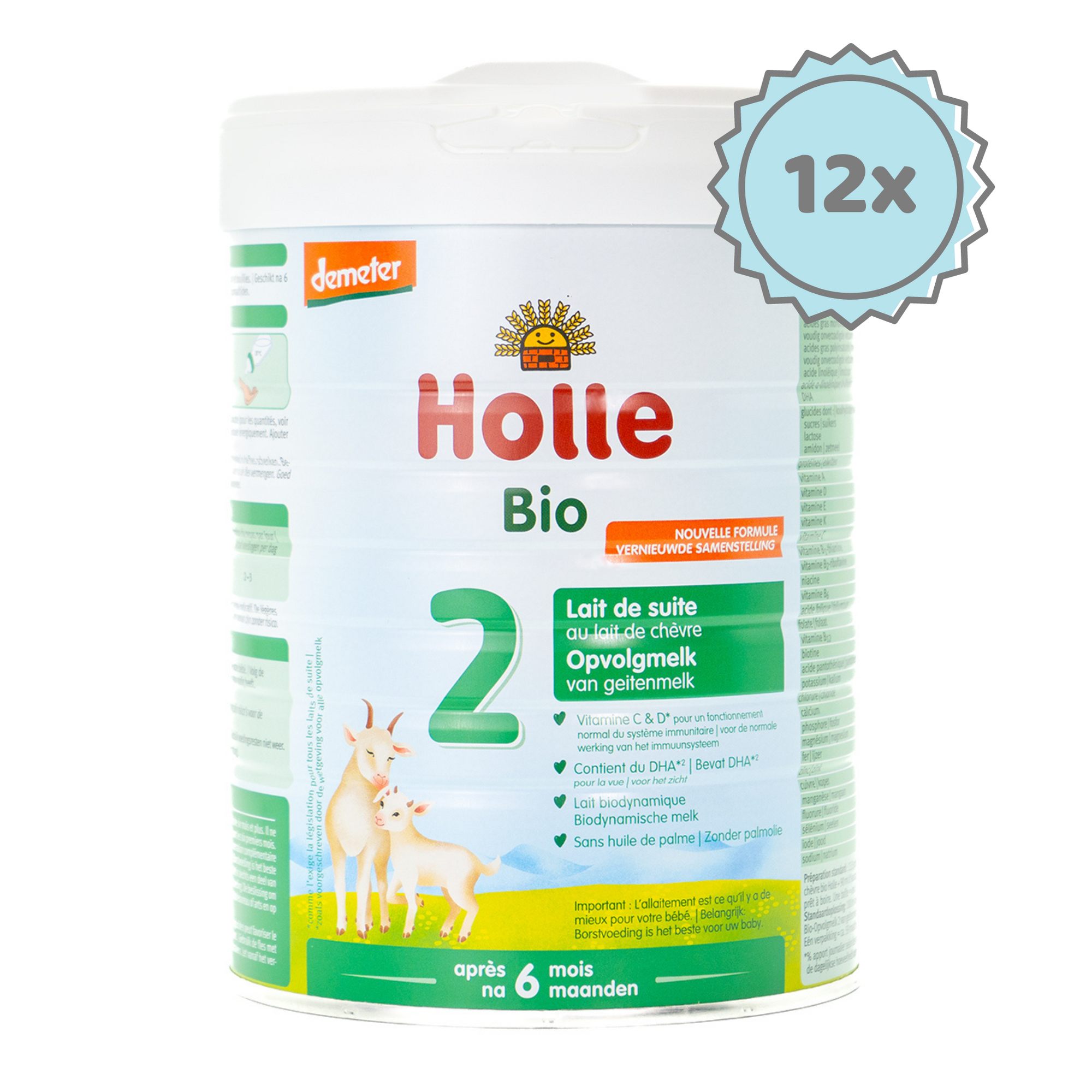 Holle Stage 2 (6+ Months) Goat Milk Formula: Dutch Version | Organic European Baby Formula | 12 cans