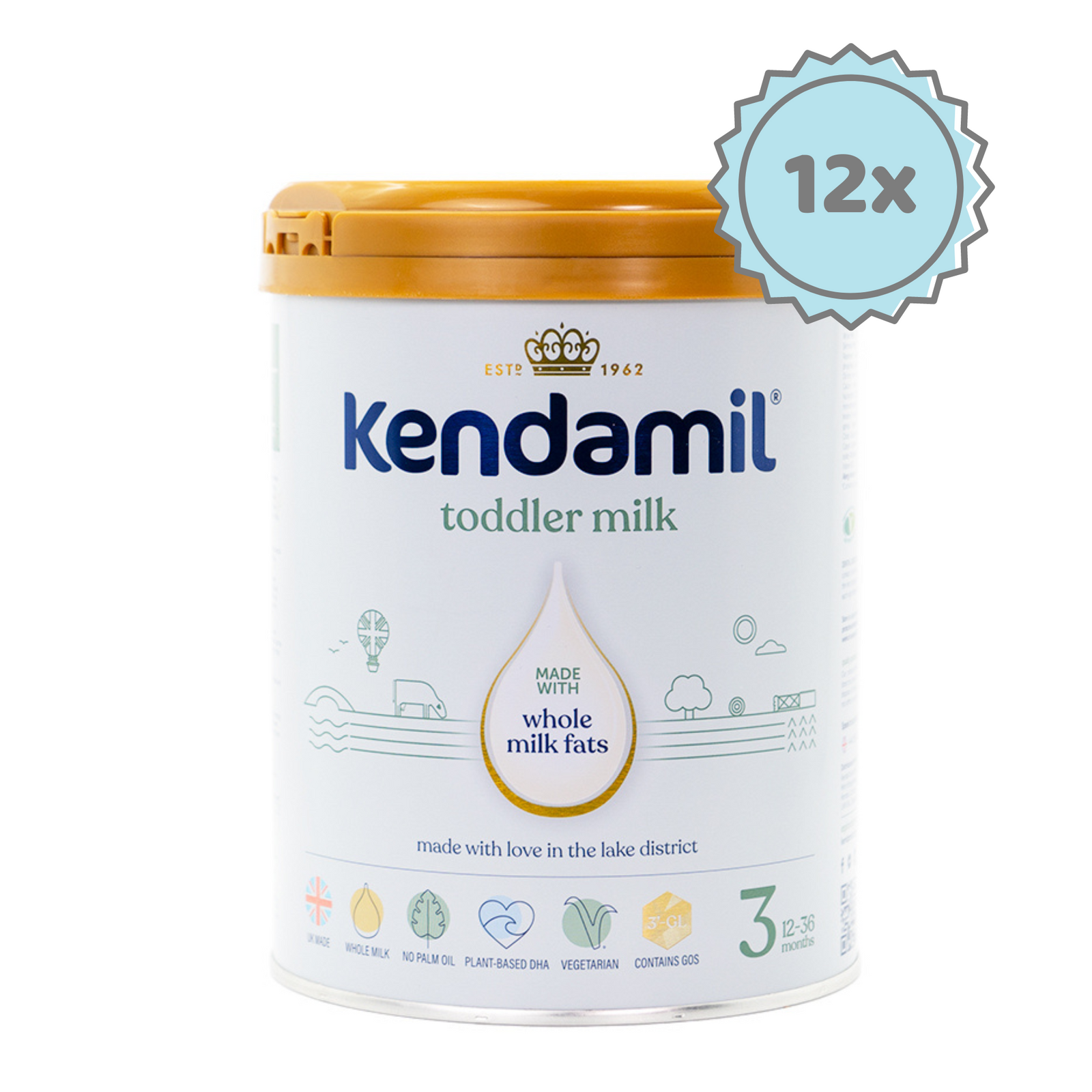 Kendamil Stage 3 (12+ Months) Classic Milk Formula | Organic European Baby Formula | 12 cans
