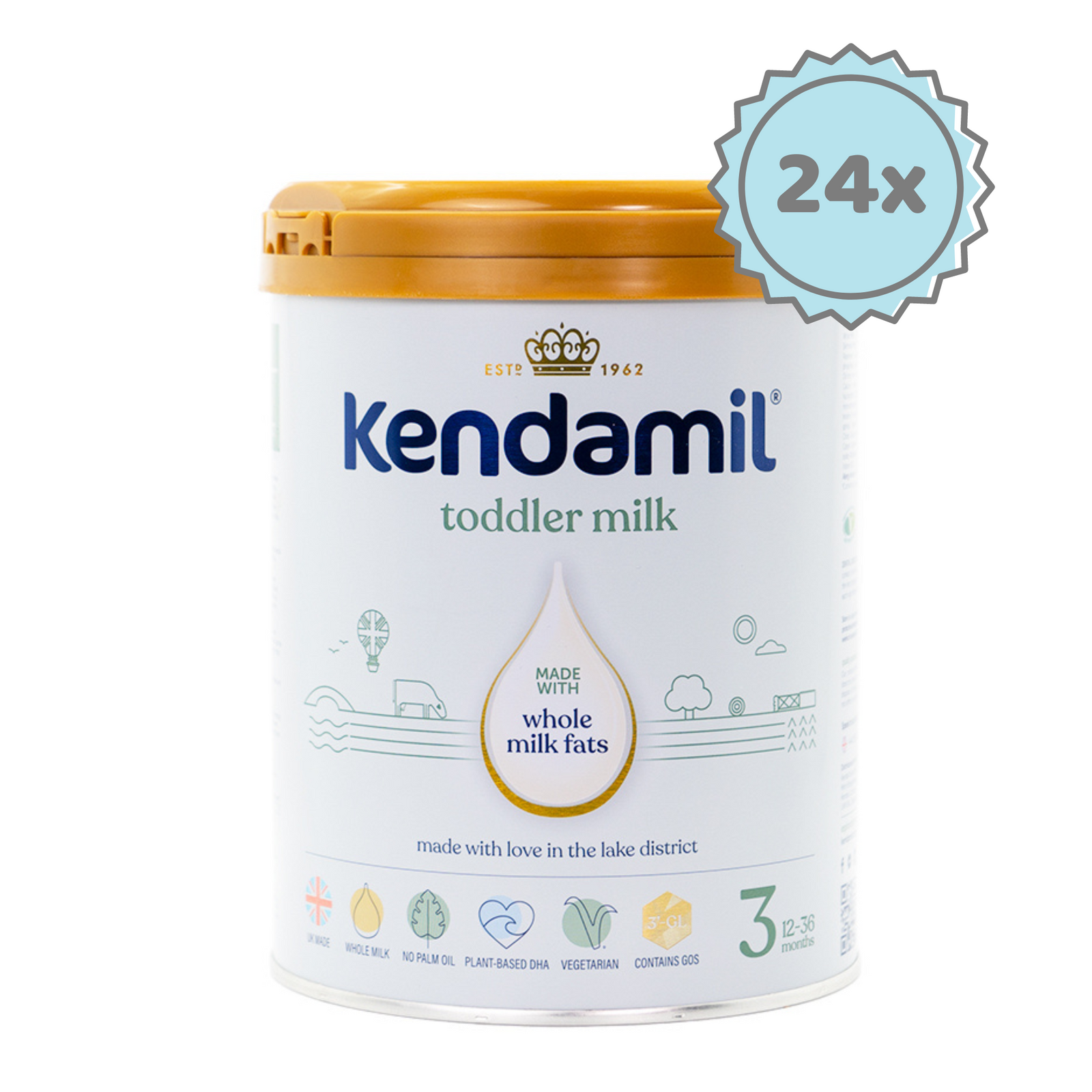 Kendamil Stage 3 (12+ Months) Classic Milk Formula | Organic European Baby Formula | 24 cans